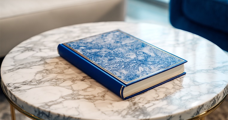 hardcover-boek-tafel Hardcover boek met linnen band